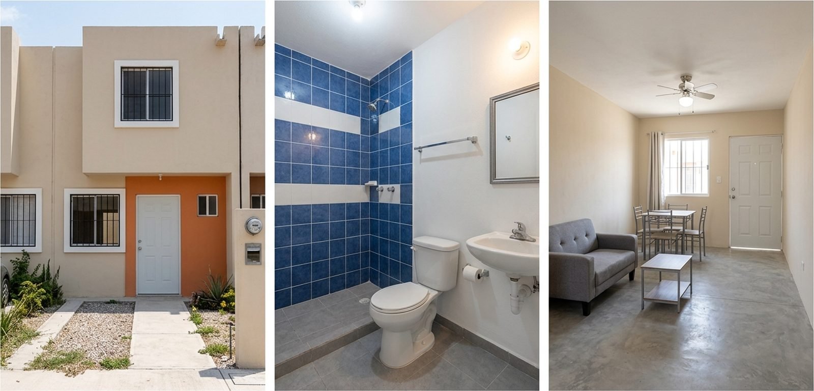 Casa terminada con acabado de interés social