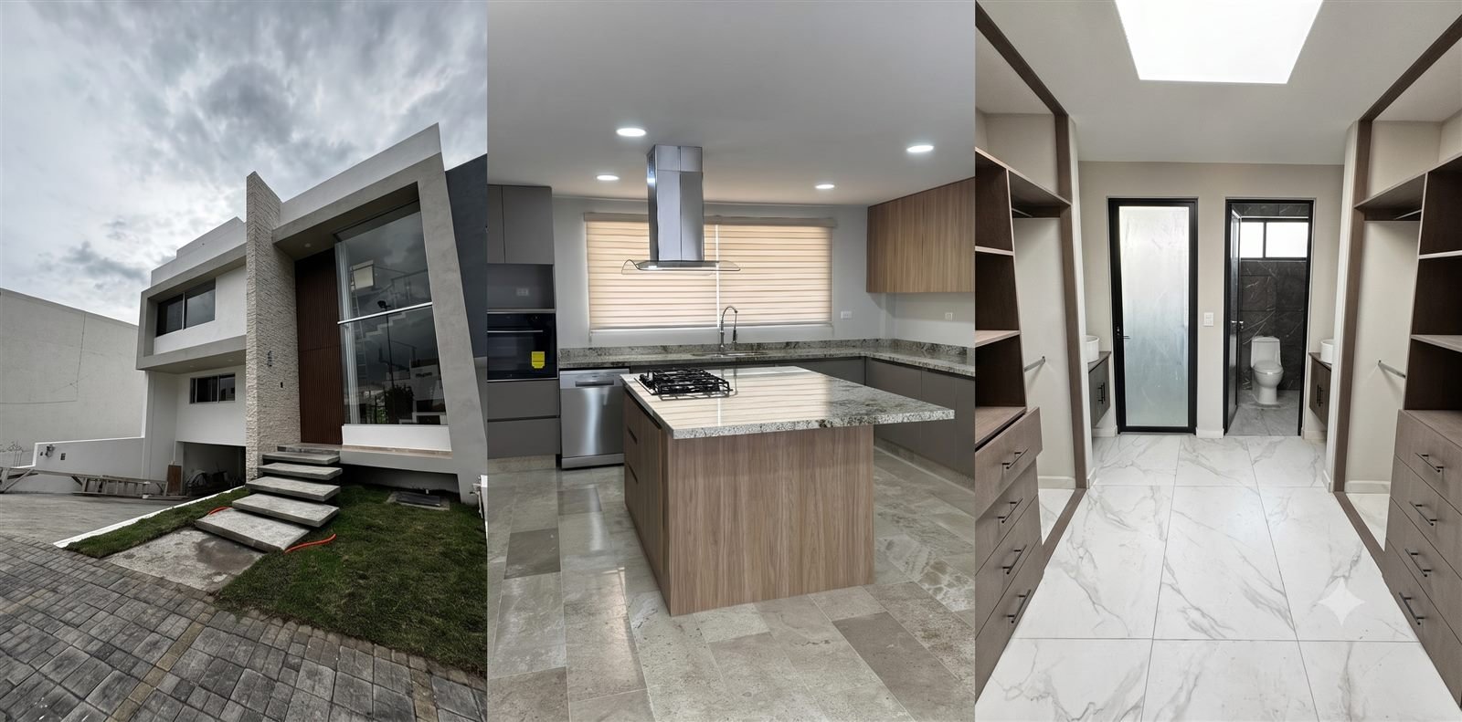 Casa residencial terminada, cocina y closet